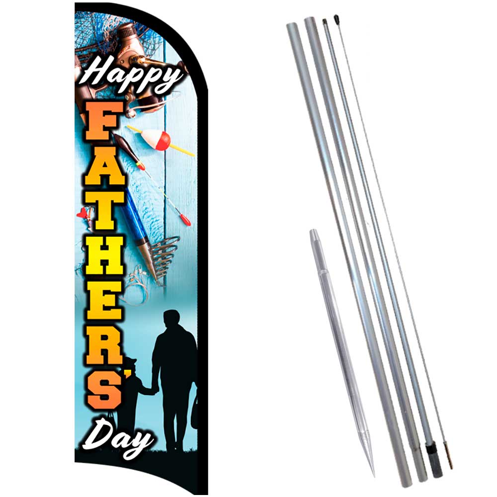 Father’s Day Premium Windless Feather Flag Bundle (Complete Kit) OR Optional Re