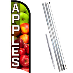 APPLES Premium Windless  Feather Flag Bundle (Complete Kit) OR Optional Replacement Flag Only