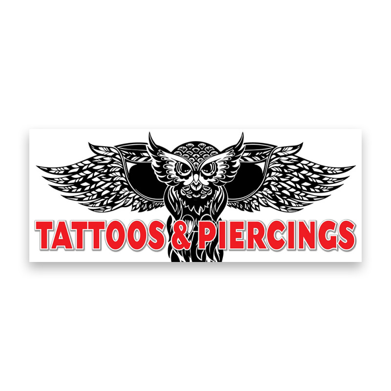 Tattoo Piercings Vinyl Banner with Optional Sizes (Made in the USA)