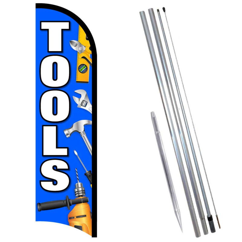TOOLS Premium Windless  Feather Flag Bundle (Complete Kit) OR Optional Replacement Flag Only