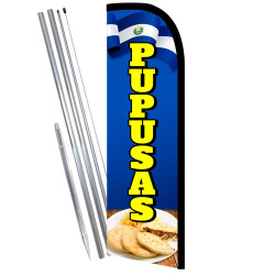 PUPUSAS Premium Windless Feather Flag Bundle (Complete Kit) OR Optional Replacement Flag Only