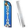 Auction (Blue) Premium Windless  Feather Flag Bundle (Complete Kit) OR Optional Replacement Flag Only