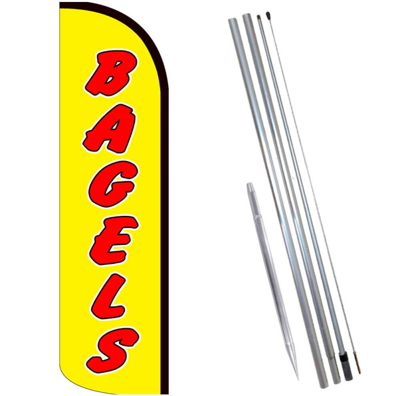 BAGELS Windless Feather Flag Bundle (Complete Kit) OR Optional Replacement Flag Only