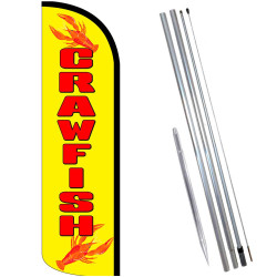 Crawfish Windless Feather Flag Bundle (Complete Kit) OR Optional Replacement Flag Only
