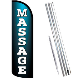 Massage Windless Feather Flag Bundle (Complete Kit) OR Optional Replacement Flag Only