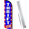 THRIFT STORE (Patriotic) Windless Feather Flag Bundle (Complete Kit) OR Optional Replacement Flag Only