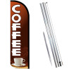 Coffee (Brown/White) Windless Feather Flag Bundle (Complete Kit) OR Optional Replacement Flag Only