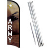 ARMY Premium Windless Feather Flag Bundle (Complete Kit) OR Optional Replacement Flag Only