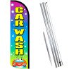 CAR WASH (Multi/Bubbles) Windless Feather Flag Bundle (Complete Kit) OR Optional Replacement Flag Only