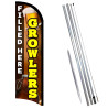 Growlers Filled Here Premium Windless Feather Flag Bundle (Complete Kit) OR Optional Replacement Flag Only