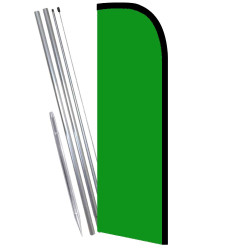 Solid Green Premium Windless  Feather Flag Bundle (Complete Kit) OR Optional Replacement Flag Only