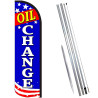 OIL CHANGE (Patriotic) Windless Feather Flag Bundle (Complete Kit) OR Optional Replacement Flag Only