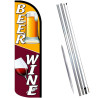 Beer Wine Windless Feather Flag Bundle (Complete Kit) OR Optional Replacement Flag Only