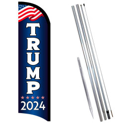 Trump 2024 Premium Windless  Feather Flag Bundle (Complete Kit) OR Optional Replacement Flag Only