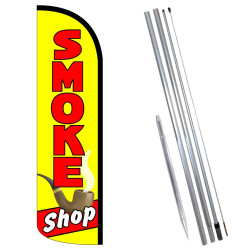 Smoke Shop Premium Windless  Feather Flag Bundle (Complete Kit) OR Optional Replacement Flag Only