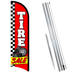 TIRE SALE Premium Windless  Feather Flag Bundle (Complete Kit) OR Optional Replacement Flag Only