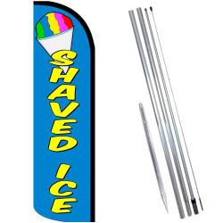 SHAVED ICE Windless Feather Flag Bundle (Complete Kit) OR Optional Replacement Flag Only