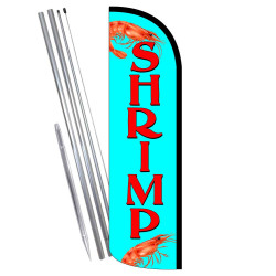 Shrimp Windless Feather Flag Bundle (Complete Kit) OR Optional Replacement Flag Only