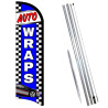 Auto Wraps Premium Windless  Feather Flag Bundle (Complete Kit) OR Optional Replacement Flag Only