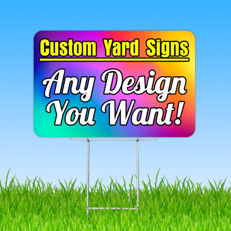 Custom Yard Sign 24" x 16" with Metal Stake (Free Design Help)