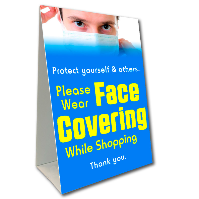 Please Wear Face Covering While Shopping Economy A-Frame Sign