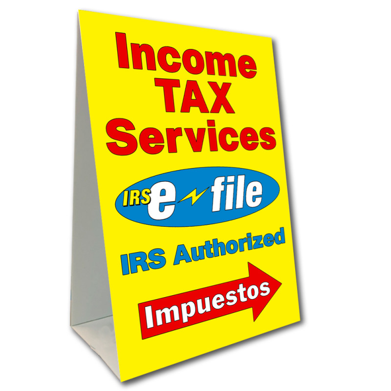 Income Tax Services E-File Economy A-Frame Sign