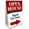 Open House Agent On Duty Arrow Economy A-Frame Sign