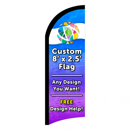 Custom Feather Flag 8 x 2.5 Feet