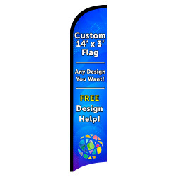 Custom Feather Flag 14 x 3 Feet