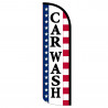 Car Wash (Stars & Stripes) Windless Feather Flag Bundle (Complete Kit) OR Optional Replacement Flag Only