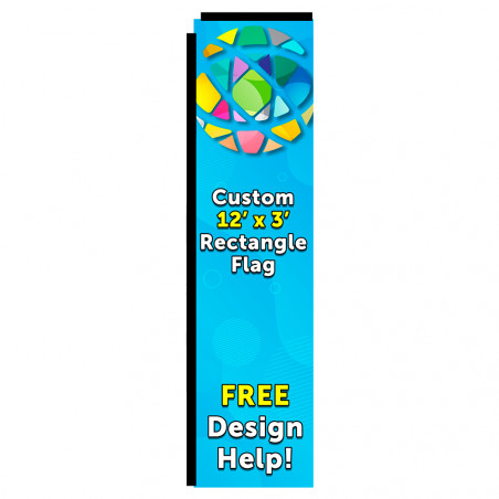 Custom Rectangle Flag 12 x 3 Feet