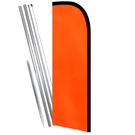 Orange (Florescent) Windless Feather Flag Bundle (Complete Kit) OR Optional Replacement Flag Only