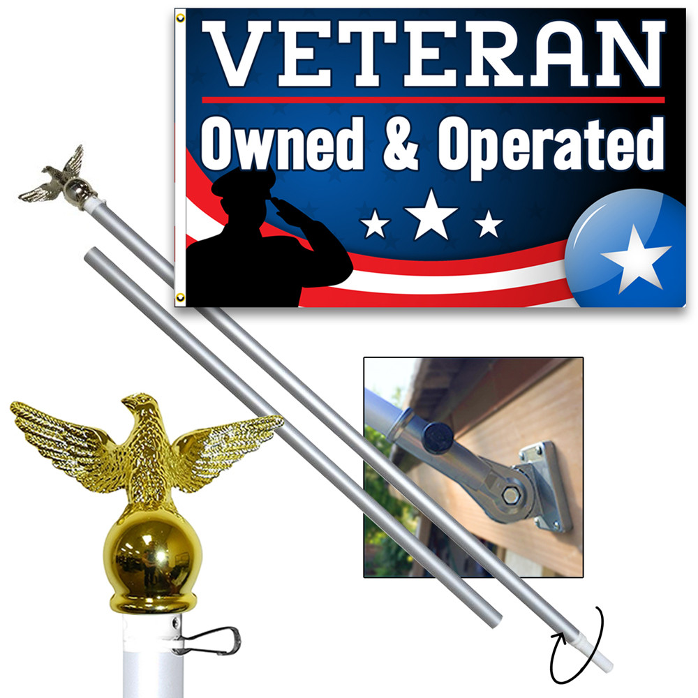Veteran Owned & Operated Premium 3x5 foot Flag OR Optional Flag with Mounting Ki - Picture 4 of 4
