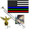 Thin Blue Green Red Line Premium 3x5 foot Flag OR Optional Flag with Mounting Kit