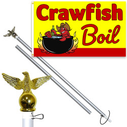 Crawfish Boil Premium 3x5 foot Flag OR Optional Flag with Mounting Kit