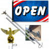 OPEN (Patriotic) Premium 3x5 foot Flag OR Optional Flag with Mounting Kit