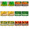 Assorted Produce 12 Pack Yard Signs - Each Sign is 24" x 16" Single-Sided and Comes with Metal Stake Made in The USA