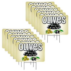 Olives 12 Pack Yard Signs -...