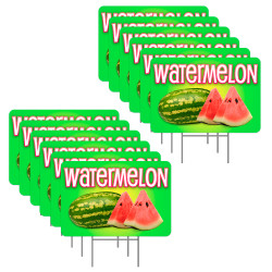Watermelon 12 Pack Yard Signs - Each Sign is 24" x 16" Single-Sided and Comes with Metal Stake Made in The USA