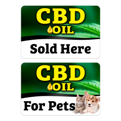 CBD Oil 12 Pack Yard Signs - Each Sign is 24" x 16" Single-Sided and Comes with Metal Stake Made in The USA