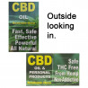 2 Pack CBD OIL Perforated Window Decal 9" x 15" each (Removable)