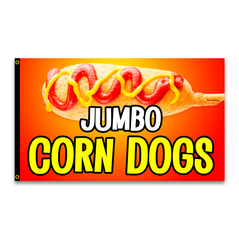 Jumbo Corn Dogs 3x5 Premium Polyester Flag (Made in The USA)