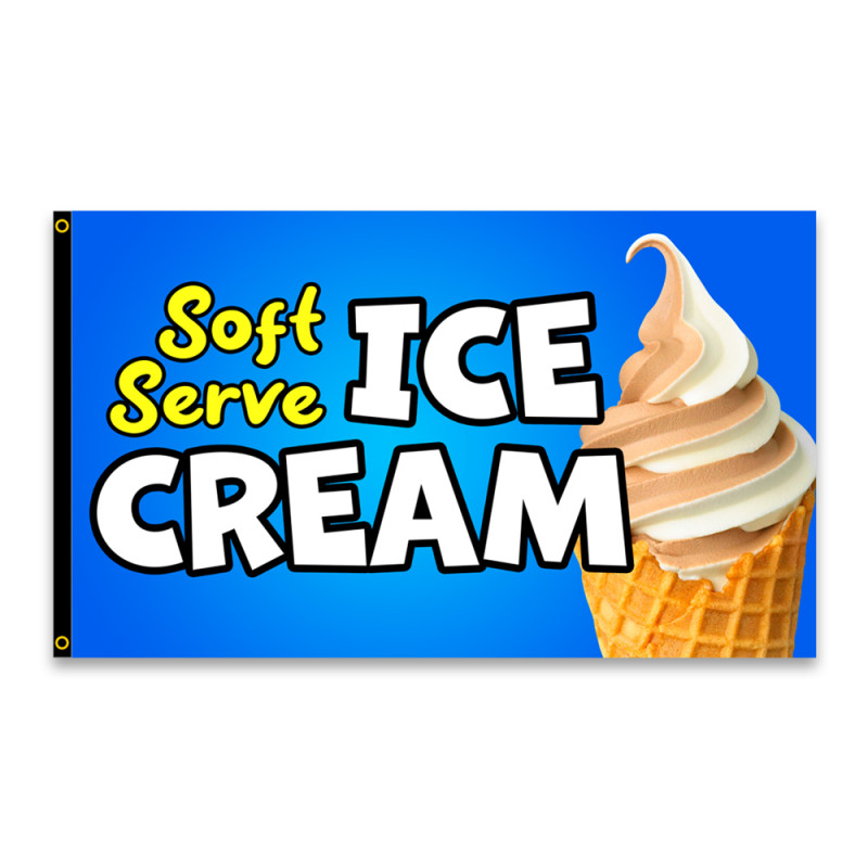Soft Serve Ice Cream 3x5 Premium Polyester Flag (Made in The USA)