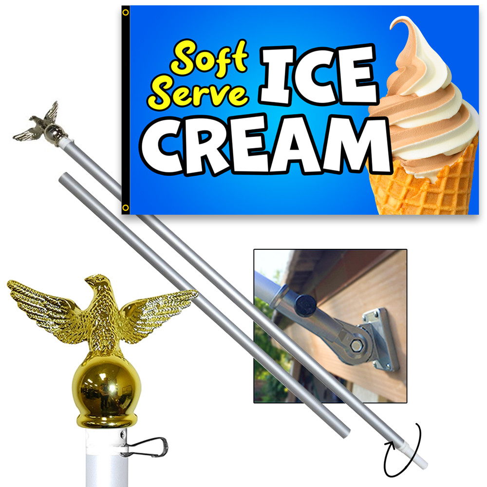 Soft Serve Ice Cream 3×5 Premium Polyester Flag (Made in The USA)
