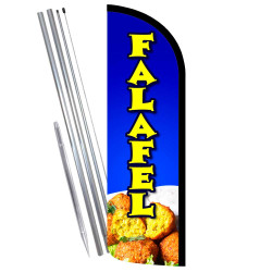 Falafel Premium Windless Feather Flag Bundle (Complete Kit) OR Optional Replacement Flag Only
