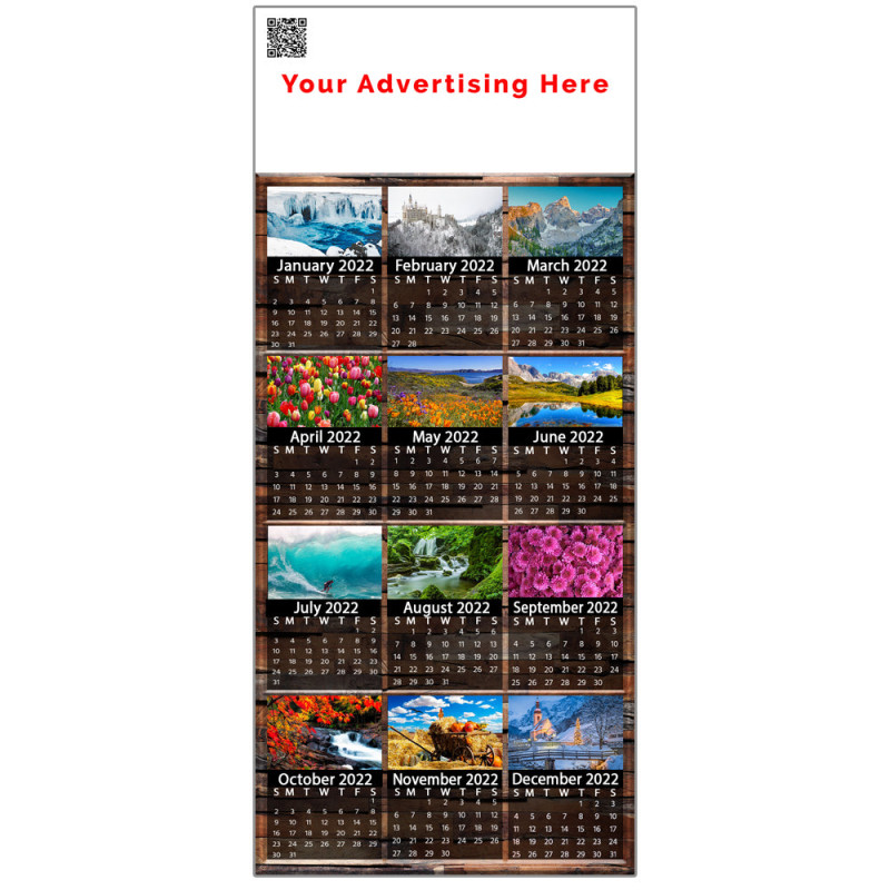 Advertising Calendar Magnet for 2022 - 100 Pack  (8" x 3.5") Made In the USA