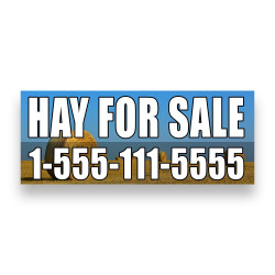HAY FOR SALE Vinyl Banner With Custom Phone Number (Size Options)