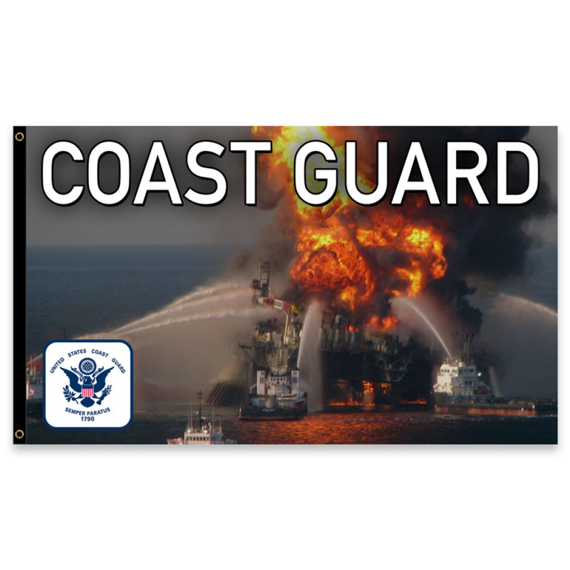 United States Coast Guard Premium 3x5 foot Flag OR Optional Flag with Mounting Kit