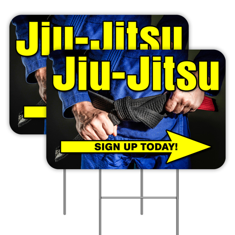 Jiu-Jitsu 2 Pack Double-Sided Yard Signs (Made In Texas)