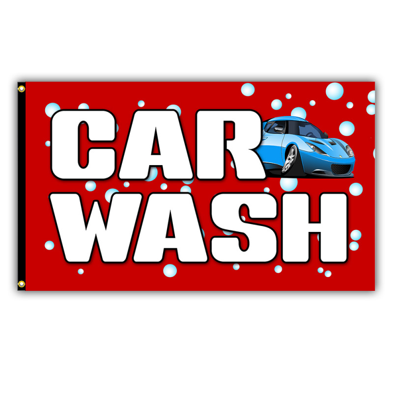 Car Wash Premium 3x5 foot Flag OR Optional Flag with Mounting Kit